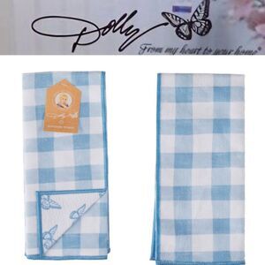 Dolly Parton Checkered Butterfly Kitchen Towel Set